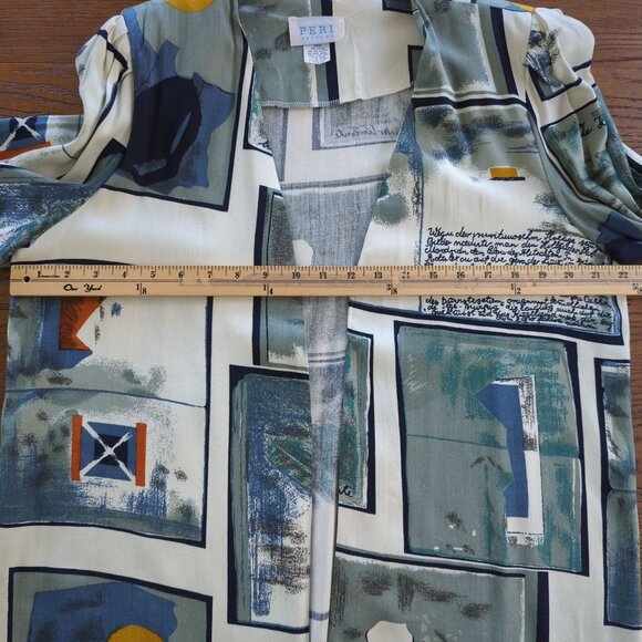 Vintage PERI Petites long sleeve open concept art abstract jacket size 12 petite - Picture 7 of 14